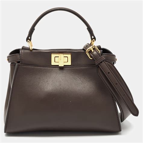 fendi top handle pequin bag|fendi peekaboo leather bag.